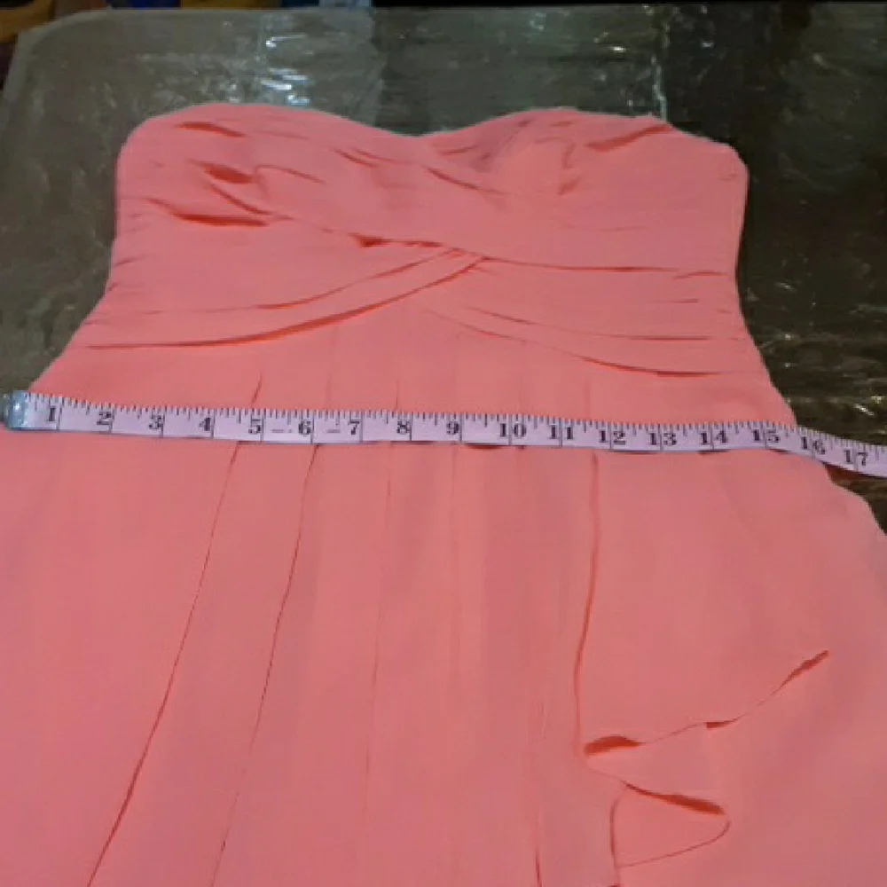 David's Bridal Strapless Coral Dress - Picture 14 of 15